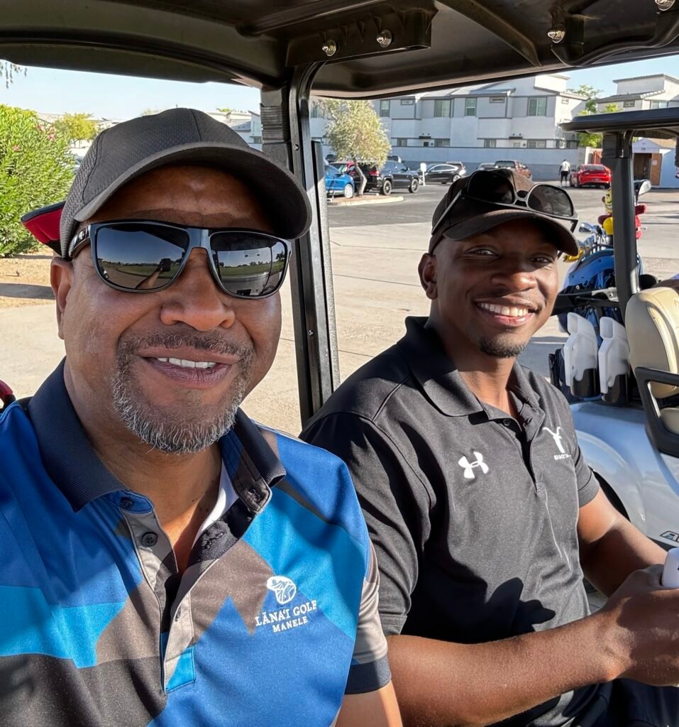 Rod Simon and his son Austin enjoying a day of golf together